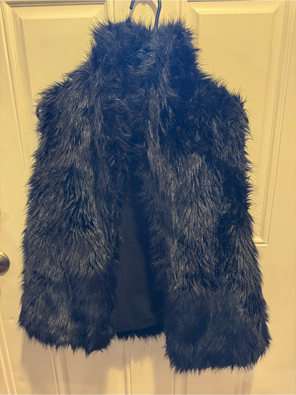 Sam Edelman Black Faux Fur Trim Sleeveless Vest Size L
